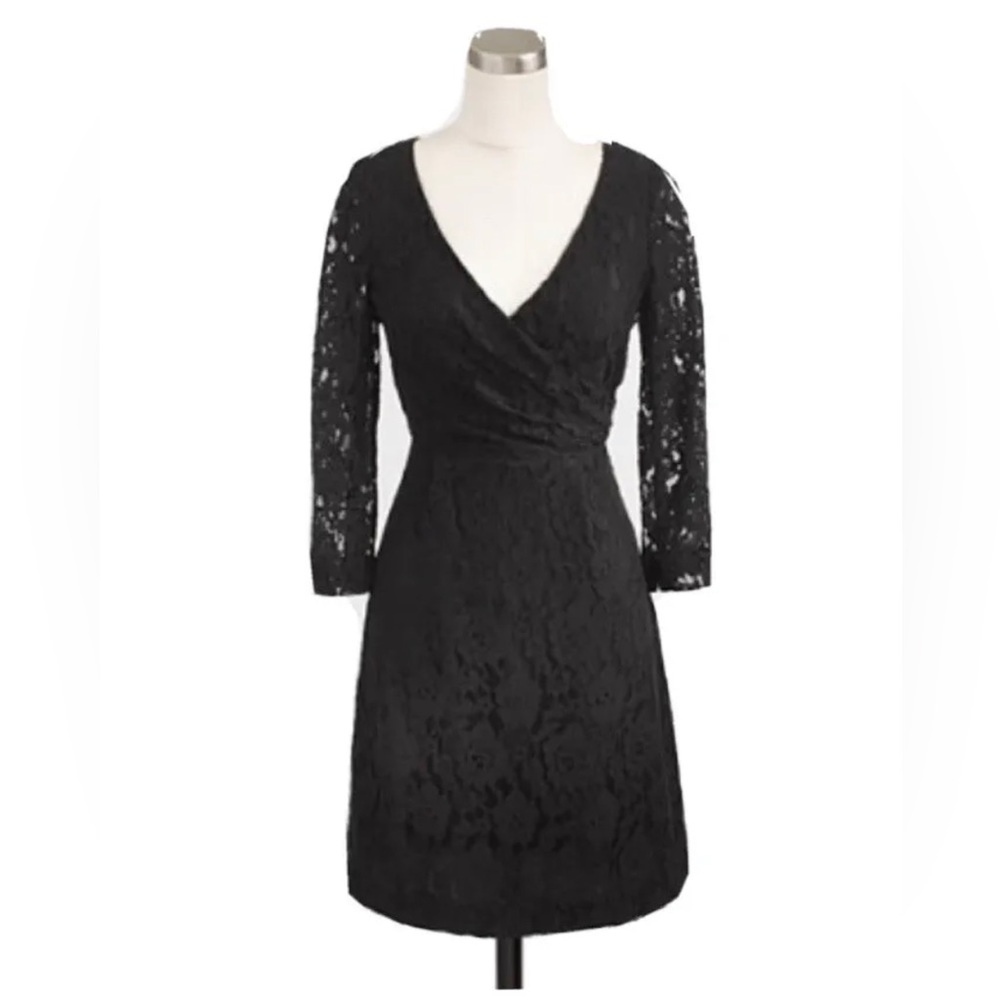 J.Crew Factory Size 10 Faux Wrap Floral Lace Dress $128 NWT